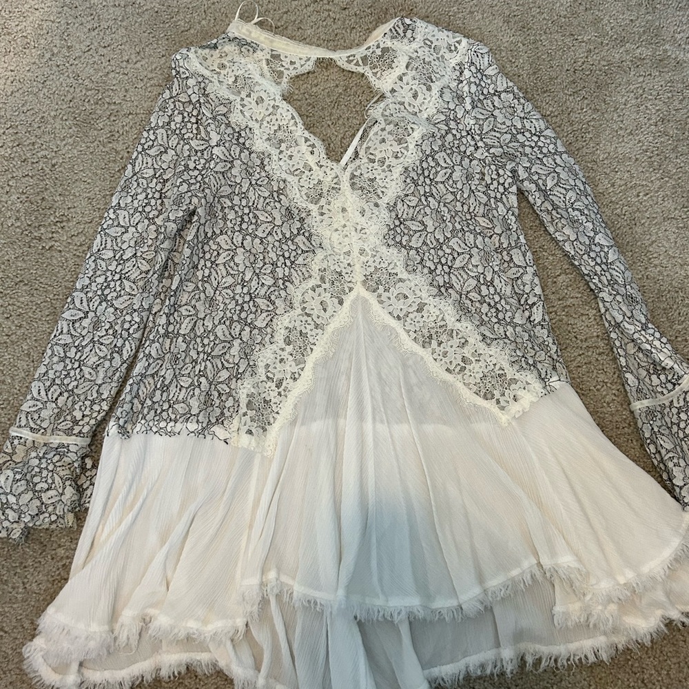 Free People White Lace Tunic